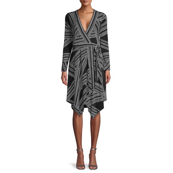 NWT BCBGMAXAZRIA Asymmetric Wrap Dress - Picture 1 of 10